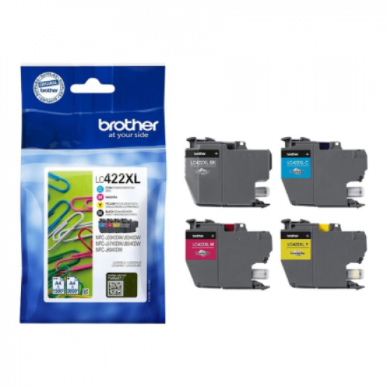 Brother LC422XLVAL | Ink Cartridge | Black, Cyan, Magenta, Yellow
