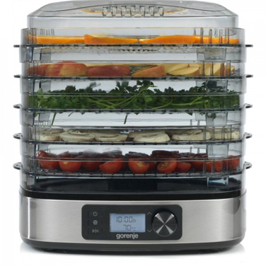 Gorenje | Food Dryer | FDK500DE | Power 380 W | Number of trays 5 | Temperature control | Integrated timer | Stainless steel