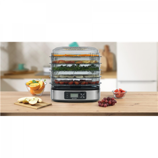 Gorenje | Food Dryer | FDK500DE | Power 380 W | Number of trays 5 | Temperature control | Integrated timer | Stainless steel
