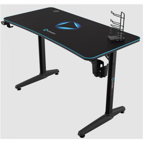 Onex | Gaming Desk w/Cup holder, headset hook, Gamepad holder, Full coverage mouse pad | GD1200H | Black