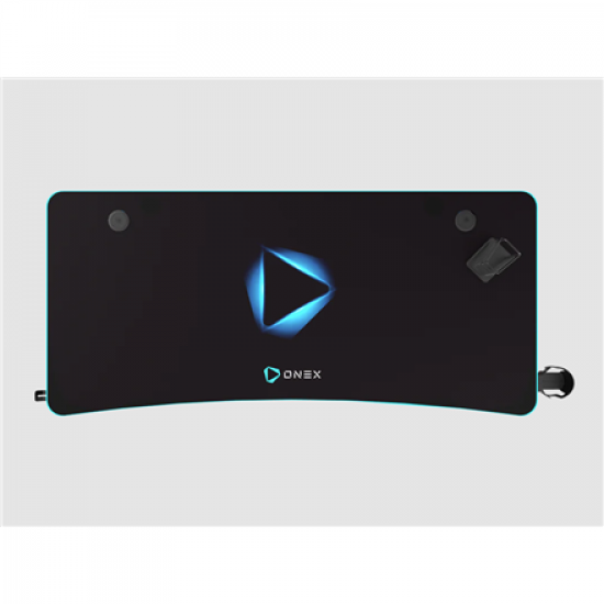 Onex | Gaming Desk w/Cup holder, headset hook, Gamepad holder, Full coverage mouse pad | GD1200H | Black