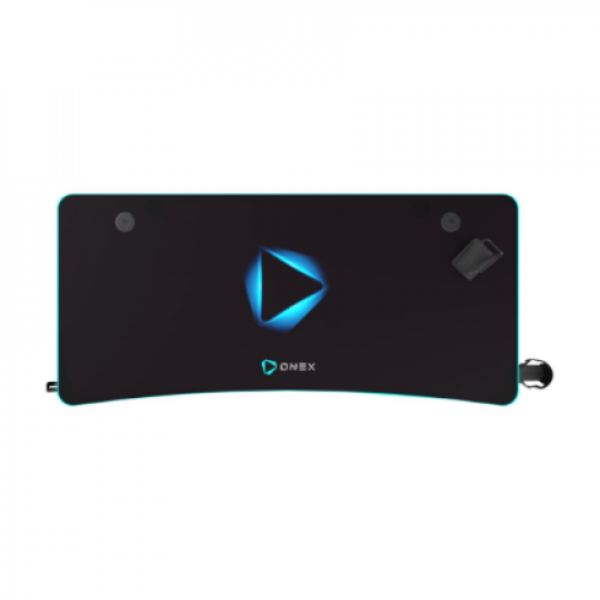 Onex | Gaming Desk w/Cup holder, headset hook, Gamepad holder, Full coverage mouse pad | GD1200H | Black