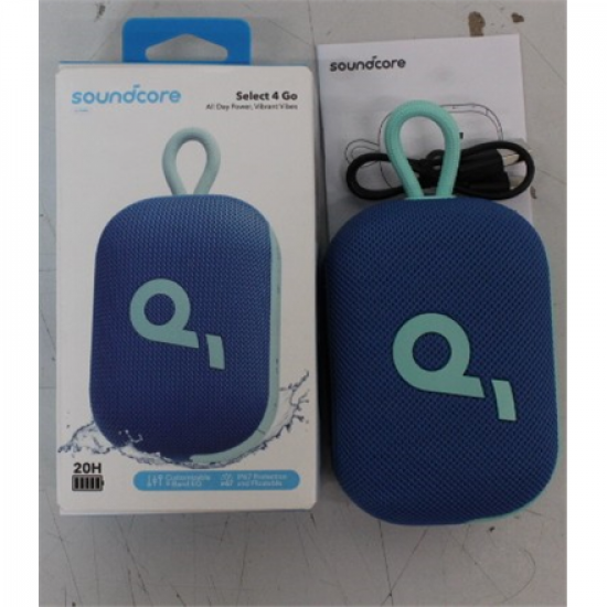 SALE OUT. Anker Soundcore Select 4 Go Bluetooth Speaker, Blue | Anker Soundcore | Portable Bluetooth Speaker | Select 4 Go | DEMO | 5 W | Bluetooth | Blue | Portable | Wireless connection
