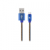 Cablexpert | Premium Jeans (Denim) Type-C USB Cable with Metal Connectors | CC-USB2J-AMCM-1M-BL