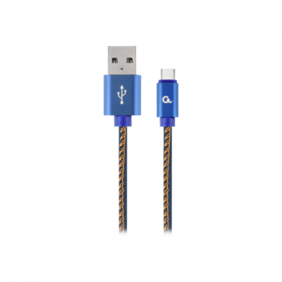 Cablexpert | Premium Jeans (Denim) Type-C USB Cable with Metal Connectors | CC-USB2J-AMCM-1M-BL