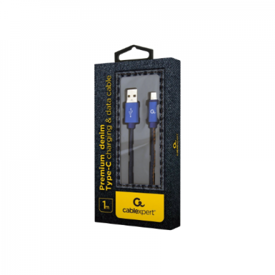 Cablexpert | Premium Jeans (Denim) Type-C USB Cable with Metal Connectors | CC-USB2J-AMCM-1M-BL
