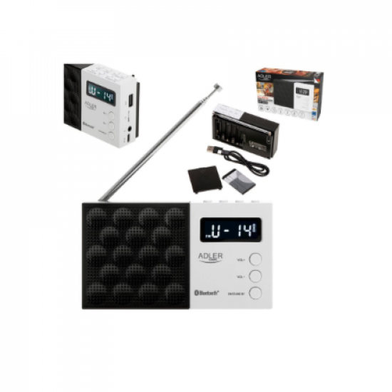 Adler | Digital Radio - PLL AM/FM | AD 1908 | Alarm function | White/Black