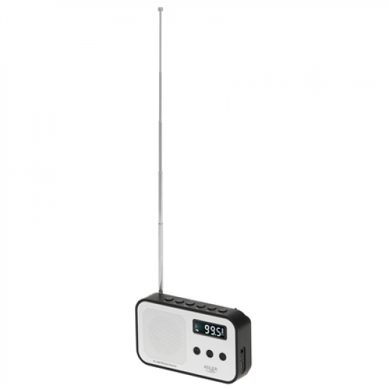 Adler | Digital radio PLL AM/FM | AD 1907 | Alarm function | White/Black