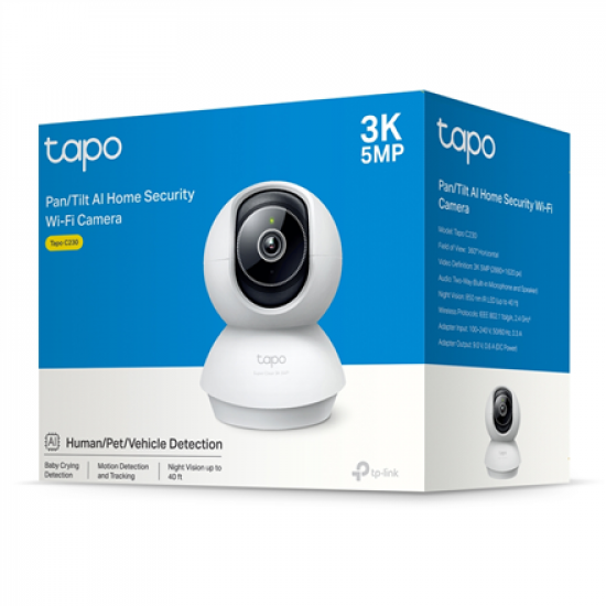 TP-LINK | Pan/Tilt AI Home Security Wi-Fi Camera | Tapo C230 | Tabletop/Ceiling-Mounted | 5 MP | 4mm/F2.0 | H.264 | Micro SD, Max. 512 GB