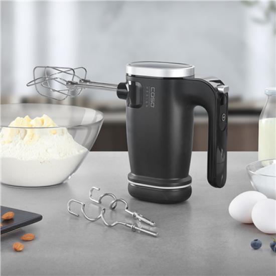 Caso Cordless Hand Mixer | Click & Mix | Hand Mixer | 150 W | Number of speeds 8 | Stainless Steel/Black