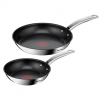 TEFAL | Pan Set | Intuition B817S255 | Frying | Diameter 20/26 cm | Suitable for induction hob | Fixed handle | Black/Silver