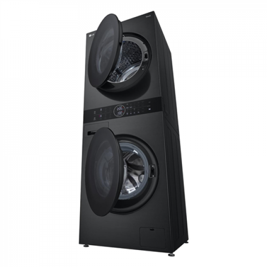 LG Washing machine with dryer | WT1210BBF | Energy efficiency class A/C | Front loading | Washing capacity 12 kg | 1400 RPM | Depth 66 cm | Width 60 cm | Display | LED | Drying system | Drying capacity 10 kg | Steam function | Wi-Fi | Black