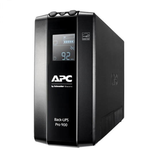 Schneider Electric APC Back-UPS Pro, Tower, 6x IEC C13 outlets, AVR, LCD, user-replaceable battery | BR900MI | 900 VA | 540 W | 230 V