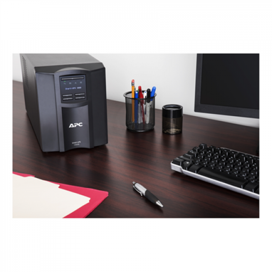 Schneider Electric APC Smart-UPS, Tower, 8x IEC C13 outlets, SmartConnect Port+SmartSlot, AVR, LCD | SMT1000IC | 1000 VA | 700 W | 230 V