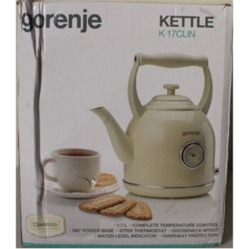 SALE OUT.  | SALE OUT. | Gorenje | Kettle | K17CLIN | Electric | 2000 W | 1.7 L | Plastic/Metal | 360° rotational base | Ivory | DAMAGED PACKAGING