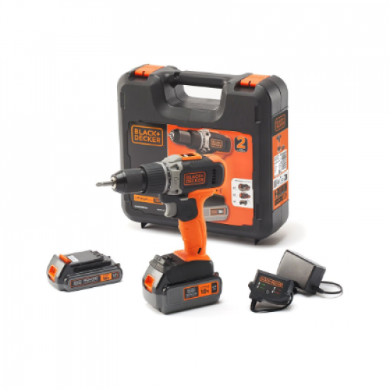 BLACK & DECKER | Cordless Drill/Driver with  2.0 Ah/4.0 Ah Battery | BCD003MEM2K-QW | 18 V | 2.0/4.0 Ah | Lithium