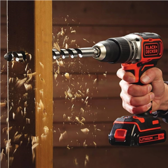 BLACK & DECKER 18V Drill Driver with 2x2.0 Ah Batteries | BCD383D2XK-QW