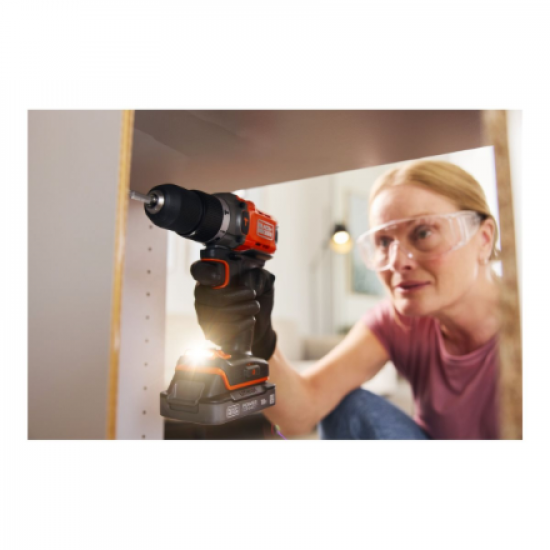 BLACK & DECKER 18V Drill Driver with 2x2.0 Ah Batteries | BCD383D2XK-QW