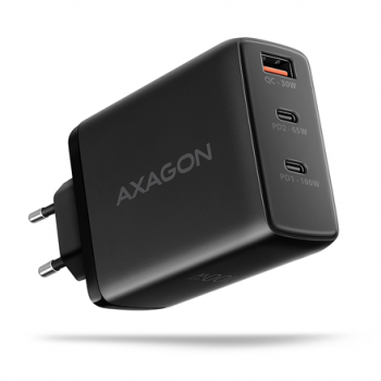 AXAGON GaN wallcharger, 3x port (USB-A + 2x USB-C), PD3.0/PPS/QC4+/SFC2.0/AFC/SCP/FCP/Apple, 100W | ACU-DPQ100