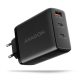 AXAGON GaN wallcharger, 3x port (USB-A + 2x USB-C), PD3.0/PPS/QC4+/SFC2.0/AFC/SCP/FCP/Apple, 100W | ACU-DPQ100