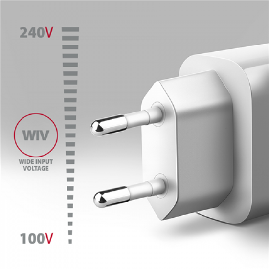 AXAGON Wallcharger 1x port USB-A, QC3.0/AFC/FCP/Apple, 18W | ACU-QC18W