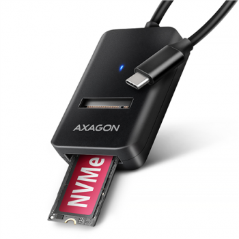 AXAGON USB-C 10Gbps adapter for fast connection of M.2 NVMe and SATA SSD, USB-C cable 10 cm | ADM2-CM