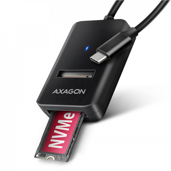 AXAGON USB-C 10Gbps adapter for fast connection of M.2 NVMe and SATA SSD, USB-C cable 10 cm | ADM2-CM