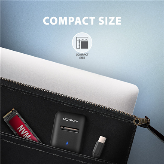 AXAGON USB-C 10Gbps adapter for fast connection of M.2 NVMe and SATA SSD, USB-C cable 10 cm | ADM2-CM