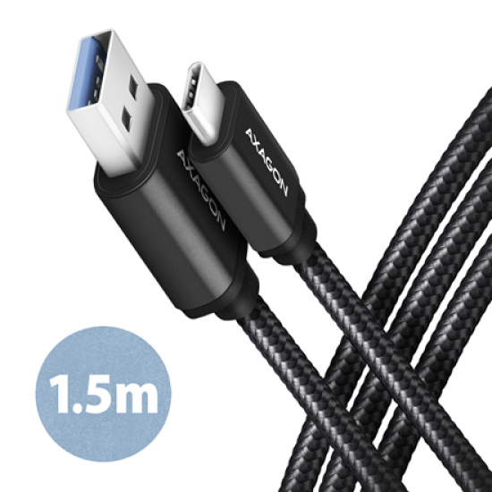 AXAGON Data and charging USB 3.2 Gen1 cable, 1.5 m | BUCM3-AM15AB | USB Type C - USB Type A