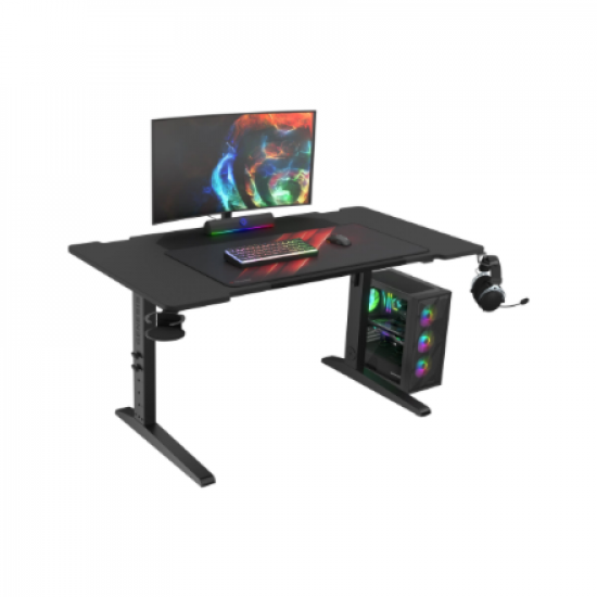 Genesis | Modular Gaming Desk | Holm 140 RGB | Anthracite Black