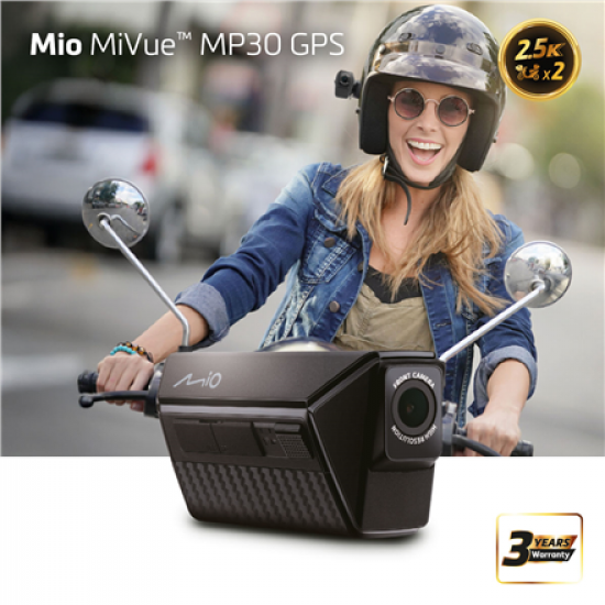 Mio | MiVue MP30 Dual 2.5K Rider Dash Cam | GPS (satellite)