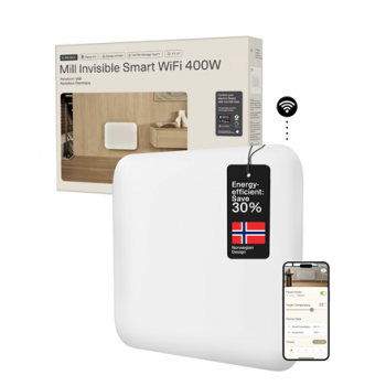 Mill Invisible Smart WiFi Heater | PA400WIFI4 | Panel Heater | 400 W | Suitable for rooms up to 4-6 m² | White | IPX4