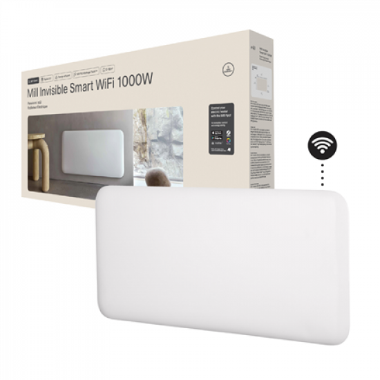 Mill Invisible Smart WiFi Heater | PA1000WIFI4 | Panel Heater | 1000 W | Suitable for rooms up to 12-16 m² | White | IPX4