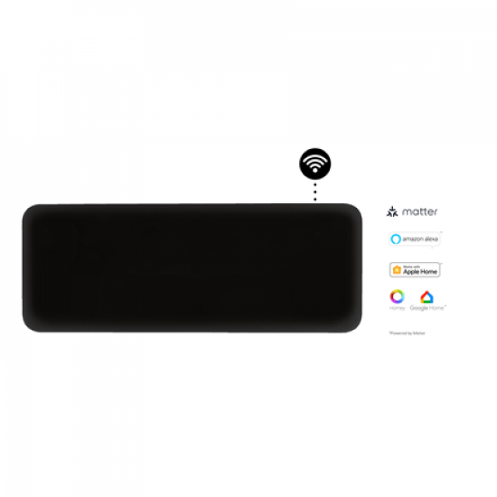 Mill Invisible Smart WiFi Heater | PA1300WIFI4B | Panel Heater | 1300 W | Suitable for rooms up to 15-19 m² | Black | IPX4