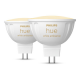 Philips Hue WA 12V MR16, 2pcs pack | GU5.3 | 5.1 W | Warm to cool white light