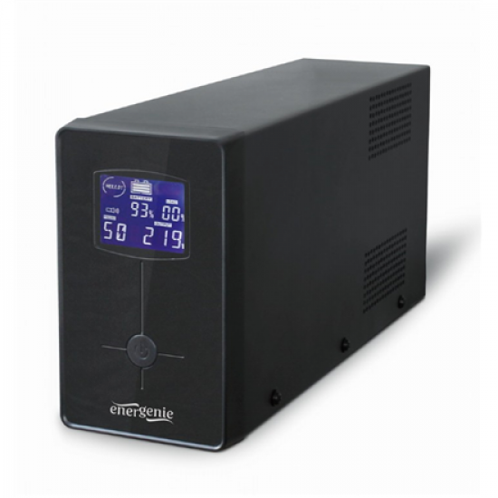 EnerGenie UPS with USB and LCD display, Black | EG-UPS-034 | 1500 VA | 900 W