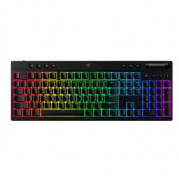 Razer BlackWidow V4 Low-profile HyperSpeed | Gaming keyboard | Wireless | US | Bluetooth, 2.4 GHz, USB Type-C | Yellow Linear