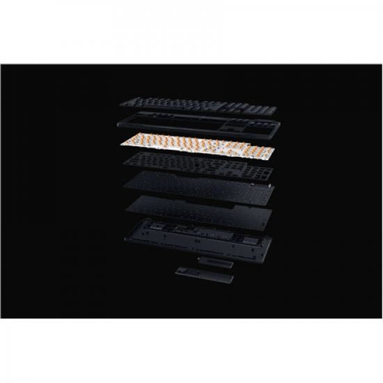 Razer BlackWidow V4 Low-profile HyperSpeed | Gaming keyboard | Wireless | US | Bluetooth, 2.4 GHz, USB Type-C | Yellow Linear