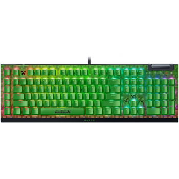 Razer BlackWidow V4 X | Gaming keyboard | Wired | US | Minecraft Edition | Razer Green Mechanical Switches (Clicky)