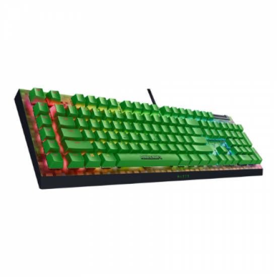 Razer BlackWidow V4 X | Gaming keyboard | Wired | US | Minecraft Edition | Razer Green Mechanical Switches (Clicky)