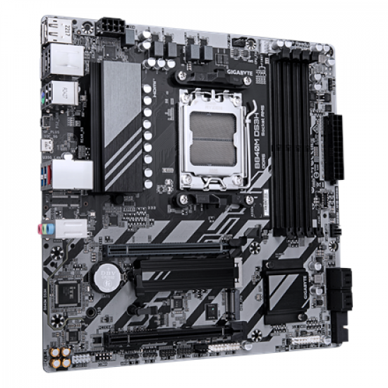 Gigabyte B840M DS3H | Processor family AMD | Processor socket AM5 | DDR5 | Supported hard disk drive interfaces SATA, M.2 | Number of SATA connectors 4