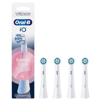 Oral-B | Replaceable toothbrush heads | iO Gentle Care | Heads | For adults | Number of brush heads included 4 | Number of teeth brushing modes Does not apply | White
