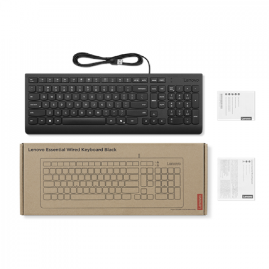 Lenovo Essential | Keyboard | Wired | Nordic | Black