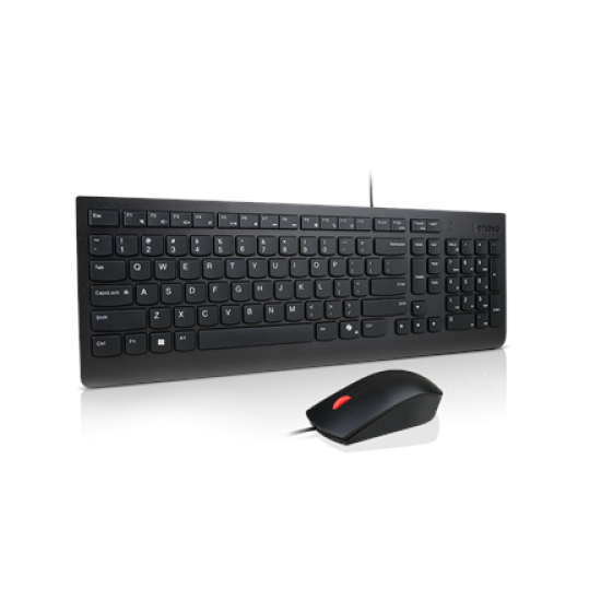 Lenovo Essential Wired Combo Keyboard and Mouse | Keyboard and Mouse Set | Wired | Mouse included | Nordic | Black