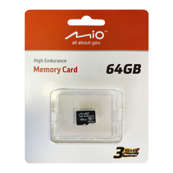 Mio High Endurance | 64 GB | MicroSD | Flash memory class UHS-I
