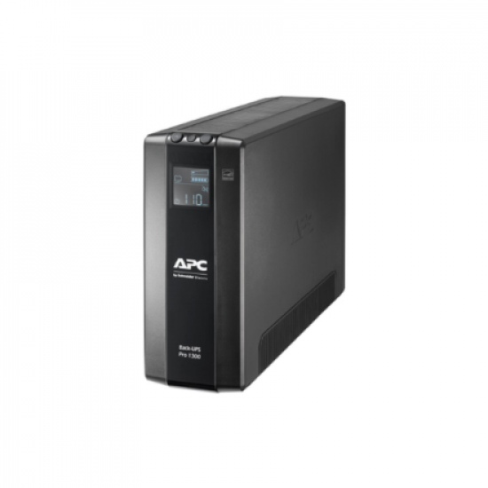 Schneider Electric APC Back-UPS Pro, tower, 230V, 8x IEC C13 outlets, AVR, LCD, user-replaceable battery | BR1300MI | 1300 VA | 780 W | 230 V