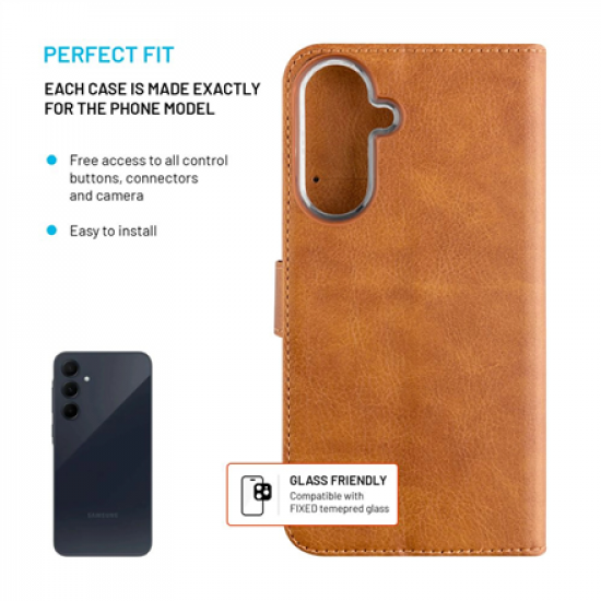 Fixed Opus | Book Case | Samsung | Galaxy A36 5G/A56 5G | Leather | Brown