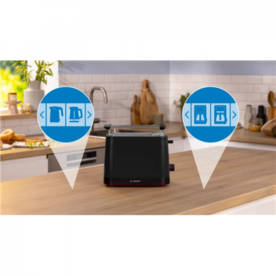 Bosch Compact Toaster | TAT3M123 MyMoment | Power 950 W | Number of slots 2 | Housing material Plastic | Black