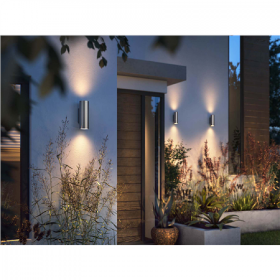Philips Hue WCA Appear Outdoor Wall Lantern, Inox | 8 W | 2000-6500 Hue White Colour Ambiance