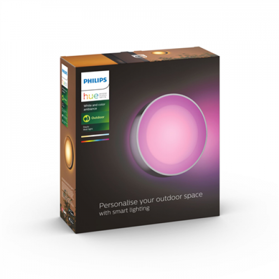 Philips Hue WCA Daylo Outdoor Wall Lantern, Inox | 15 W | 2000-6500 Hue White Colour Ambiance